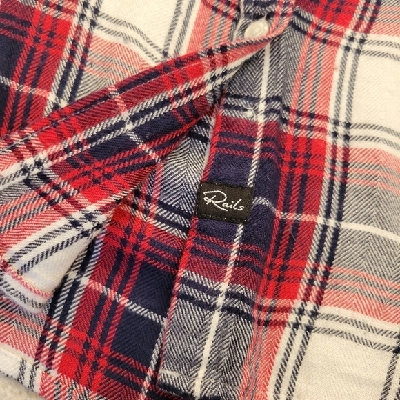 Rails Britt cap sleeve plaid button down sleeveless top size medium - Picture 4 of 6